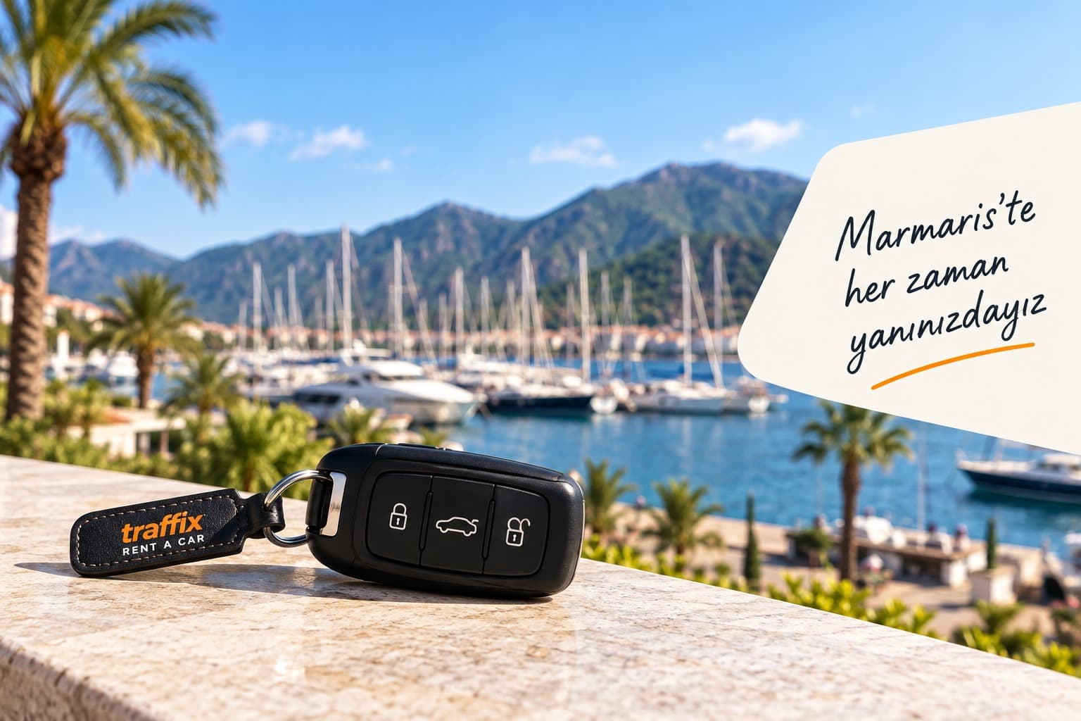 Porte-clés Traffix Rent a Car et marina de Marmaris